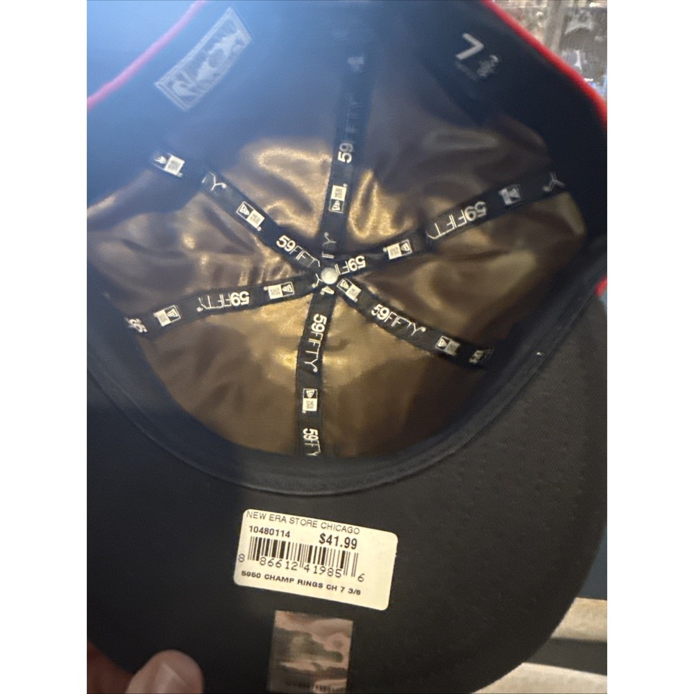 Rare New Era 59fifty Chicago Bulls 6 Rings Fitted Hat 7 3/8 - Picture 4 of 6